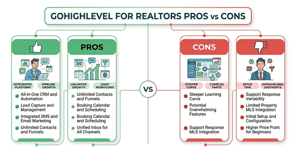 GoHighLevel for Realtors Pros Cons and Features
